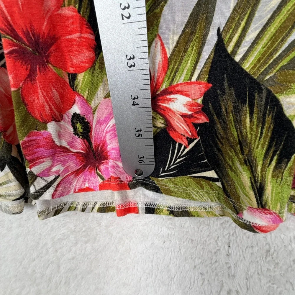 Spense Tropical Floral Dress Women XL Multicolor Shift Hibiscus Ladder Lace Trim - Picture 6 of 10